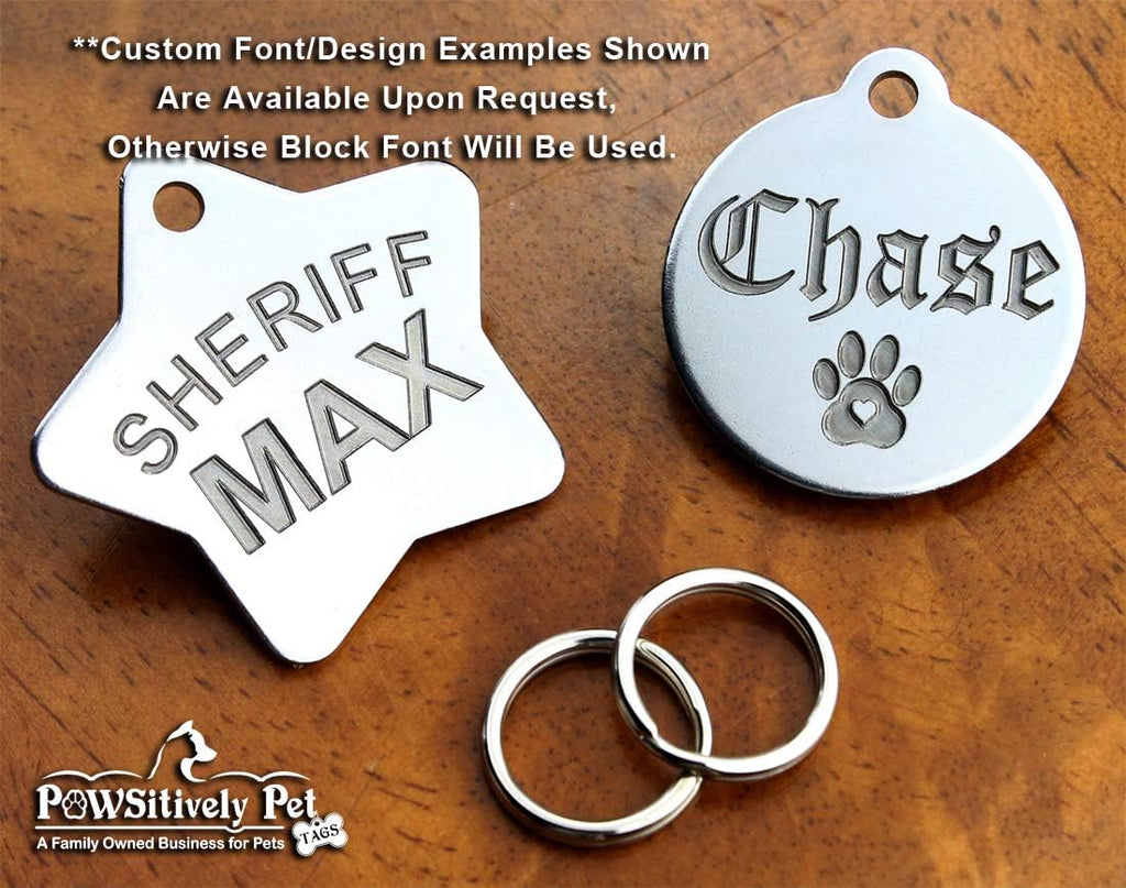 DEEP Engraved Premium Dog & Cat ID Tag – Personalized, Stainless Steel, Long-Lasting Durability - XL Bone 1-1/3"x2 (2-Si