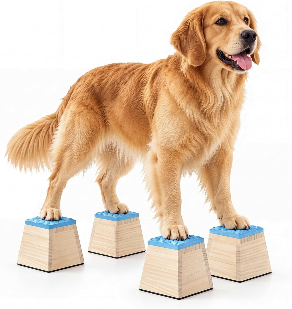 Hiboom 4 Pcs Dog Stacking Blocks for Dog Training, Trapezoid Blocks