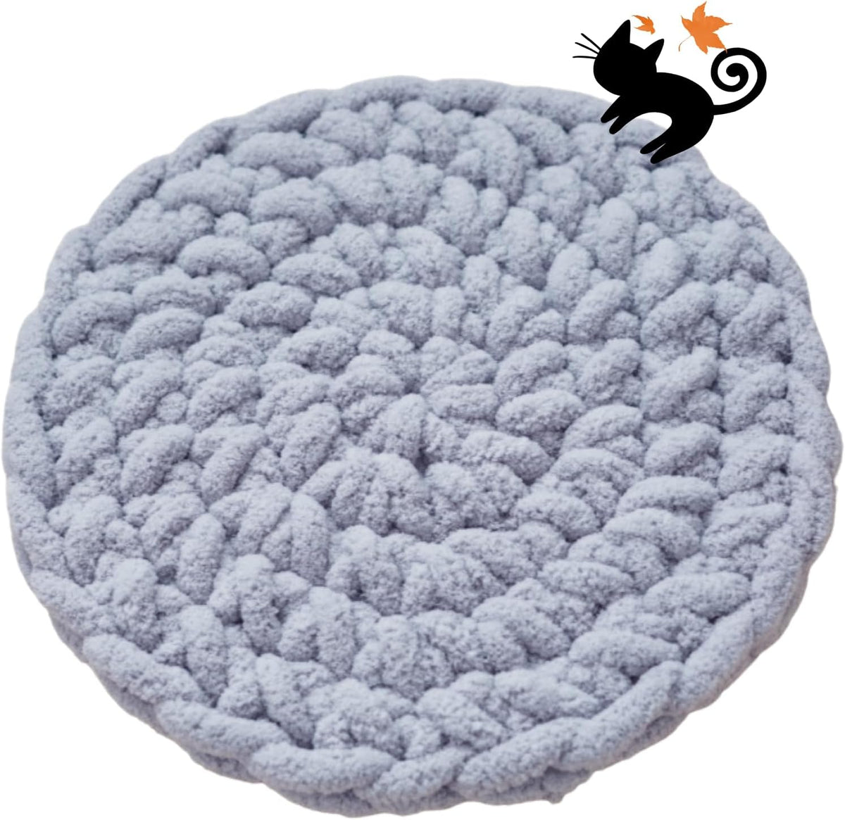 Cat Kneading Mat, Handmade Round Cushion Bed Pad Kittens (White,M)