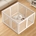 LoveTail Dog Playpen Indoor,Puppy Playpen,White 23.6" H, 8 Panels