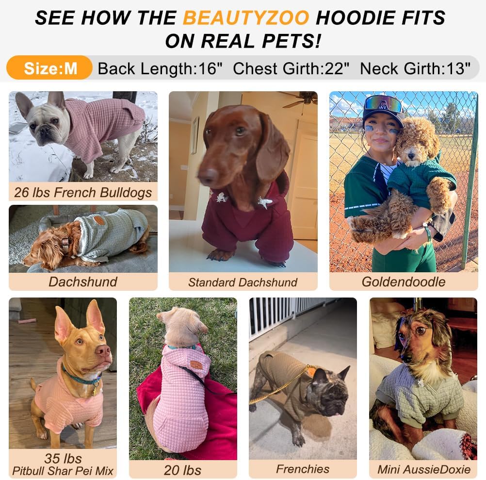 Dog Hoodies Sweater for Medium Dogs, Waffle‑Like Laminated Coat