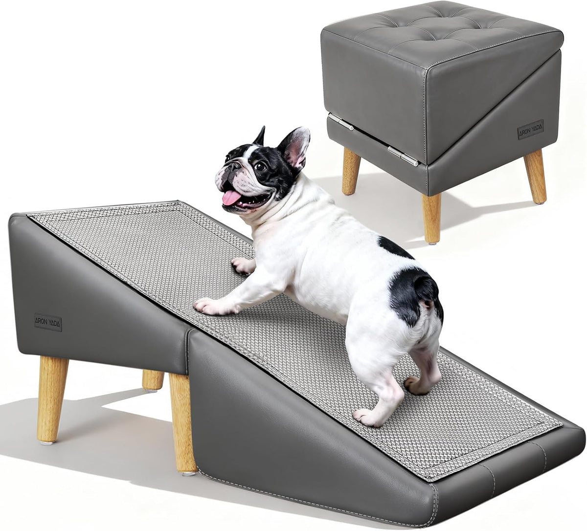 Dog Ramp for Couch, 16"H 2-in-1 Non-Slip Dog Stairs for Small Dogs