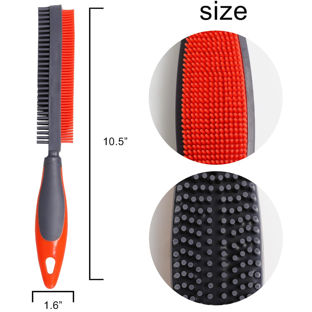 Premium Rubber Pet Hair Brush - Removes Hair from Couches & Pets' Coats O