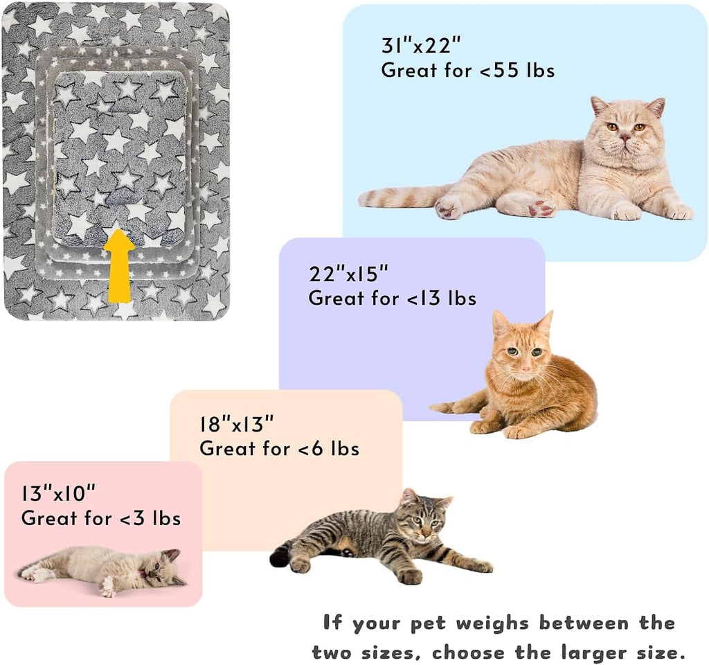 2 Pack Cat Blanket for Indoor Cats, Ultra Soft & Warm Calming Bed