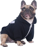 French Bulldog Pug Zipper Pocket Hoodies Clothes Black - Large