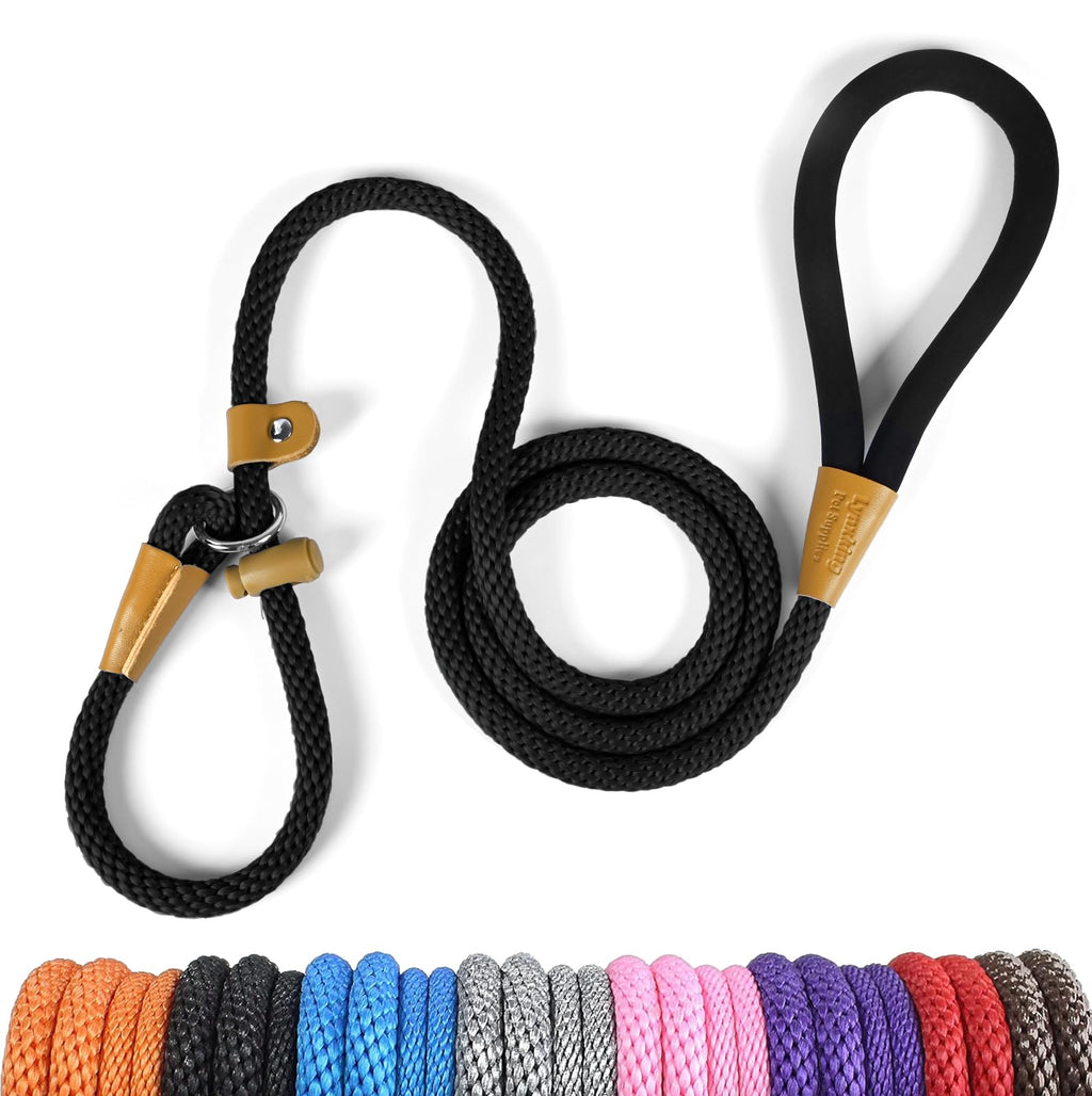 Dog Leash Slip Lead Braided Rope Pet Training Loop Leashes 5ft 6ft 8ft