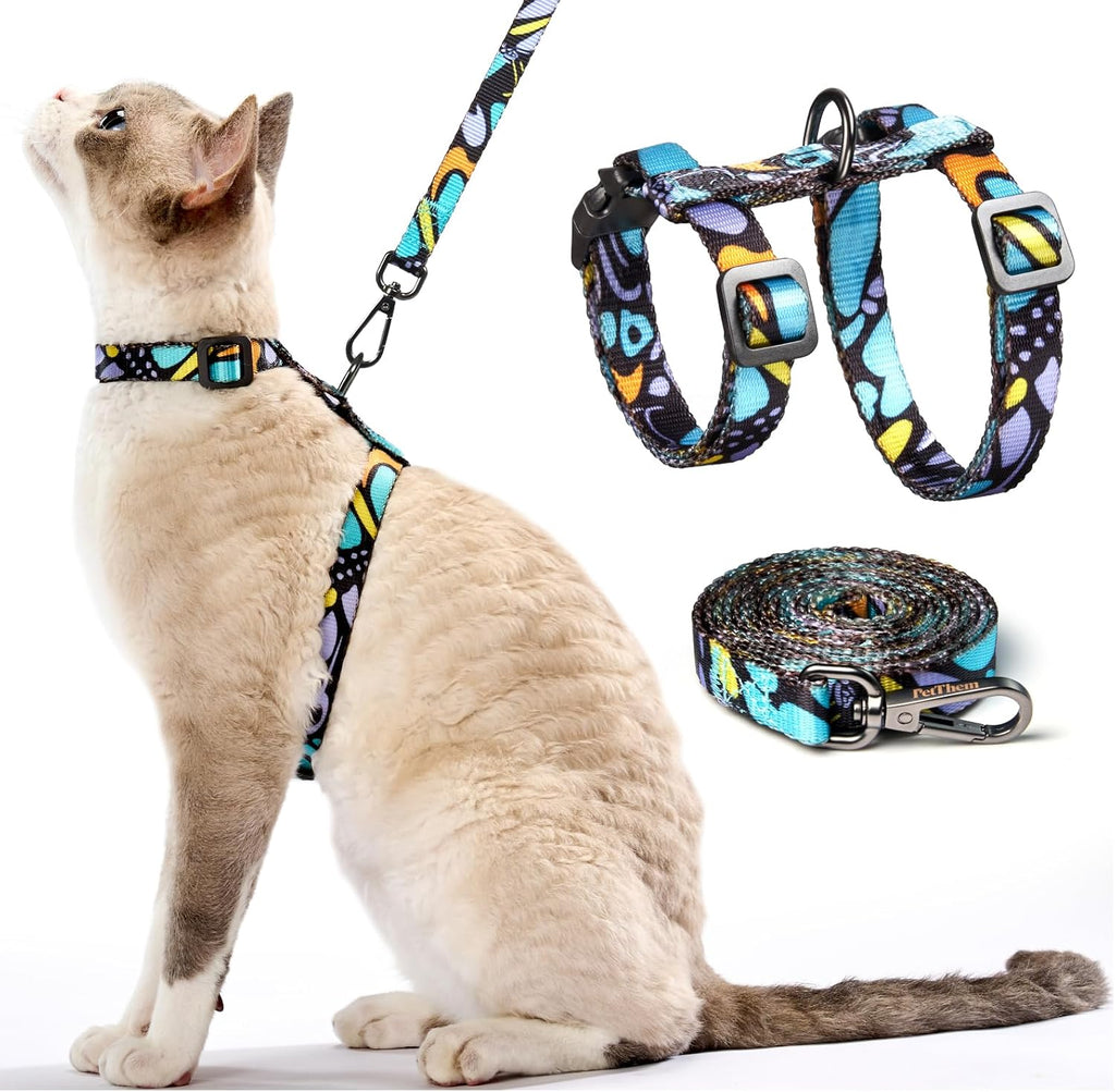 Adjustable Cat Harness and Leash Set Escape Proof (Black)