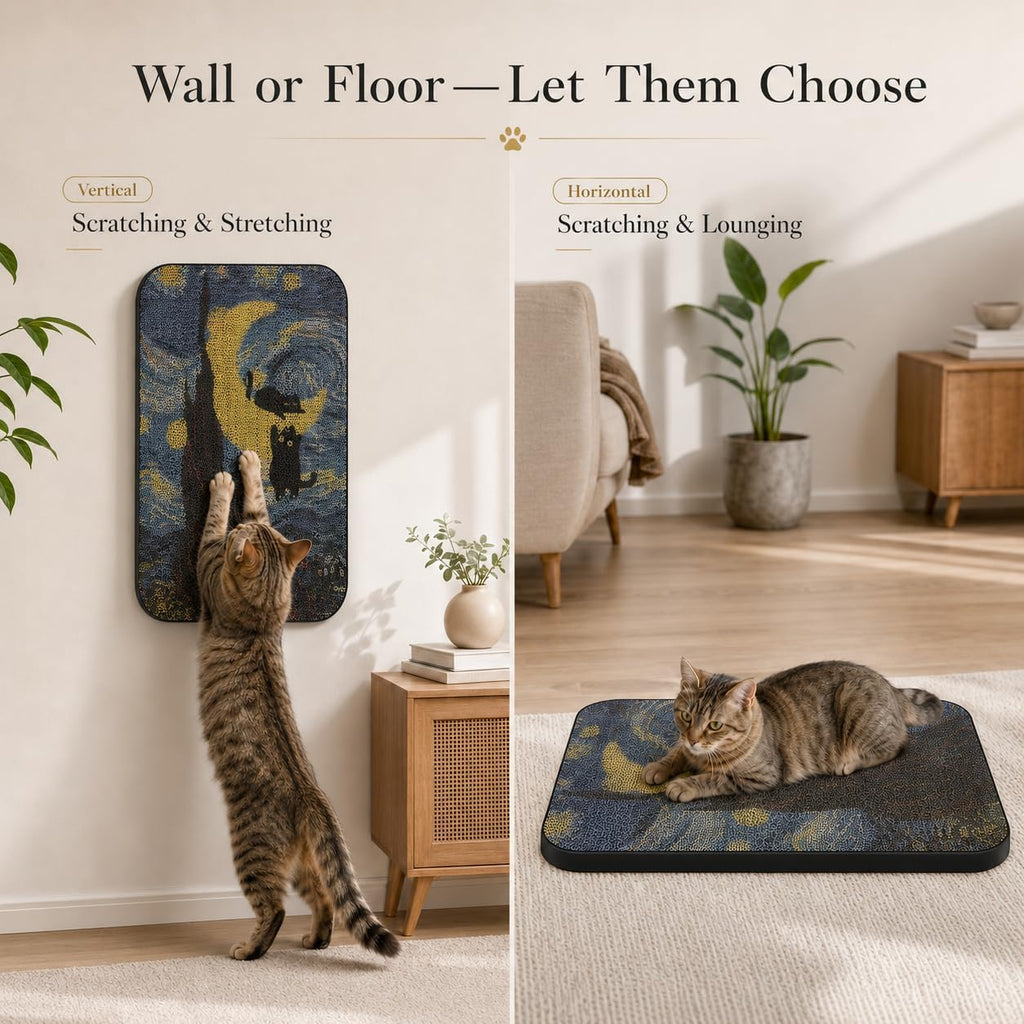 Cat Wall Scratcher, Art Cat Scratching Board for Indoor Cats