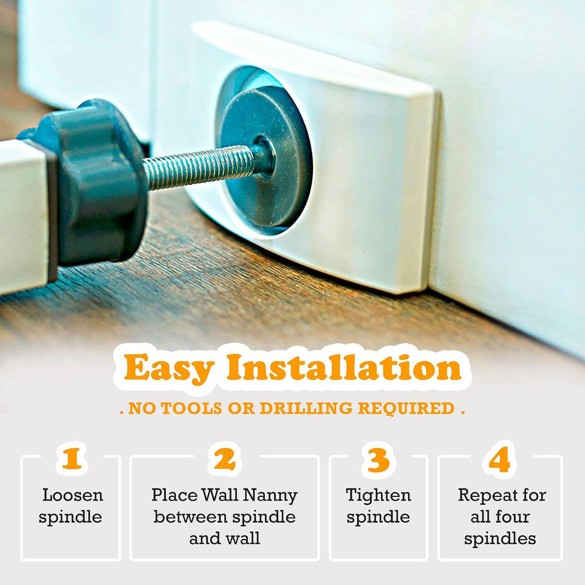 Wall Nanny - Baby Gate Wall Protector (Made in USA) Protects Walls and Doorways from Pet Gates - for Pressure Mounted In