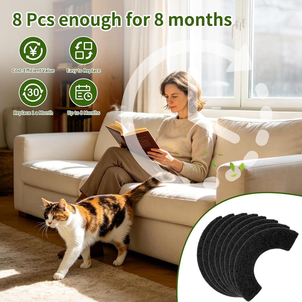 8 Pack 0.5" Thickened Activated Carbon Filters Compatible with LR 4