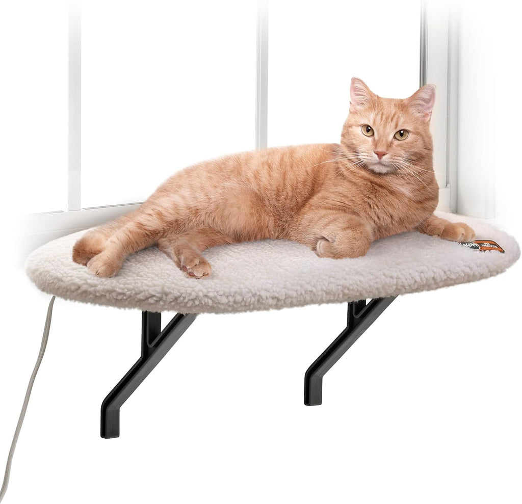 K&H Cat Window Perch, Unheated Kitty Sill, 24x14in, Fleece