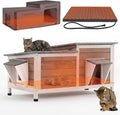Large Heated Outdoor Cat House Insulated Weatherproof for 2-4 Cat