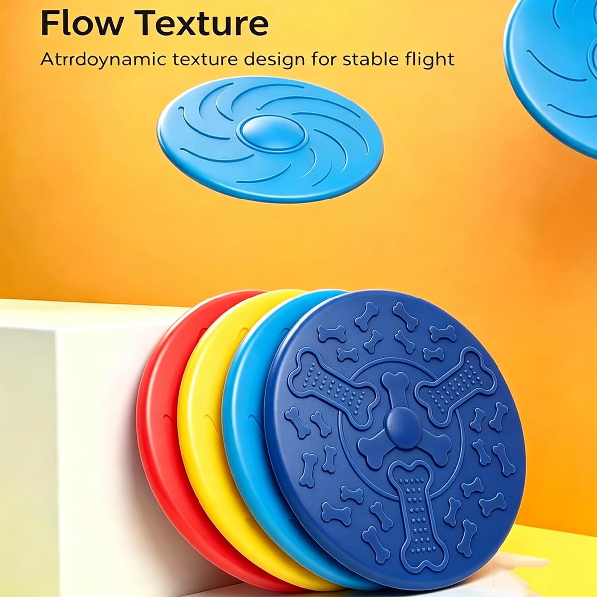 3pcs Flying Discs, Soft Interactive Catch & Fetch Toys Dog Frisbee, Aggressive Chewers,Floats in Water & Safe on Teeth O