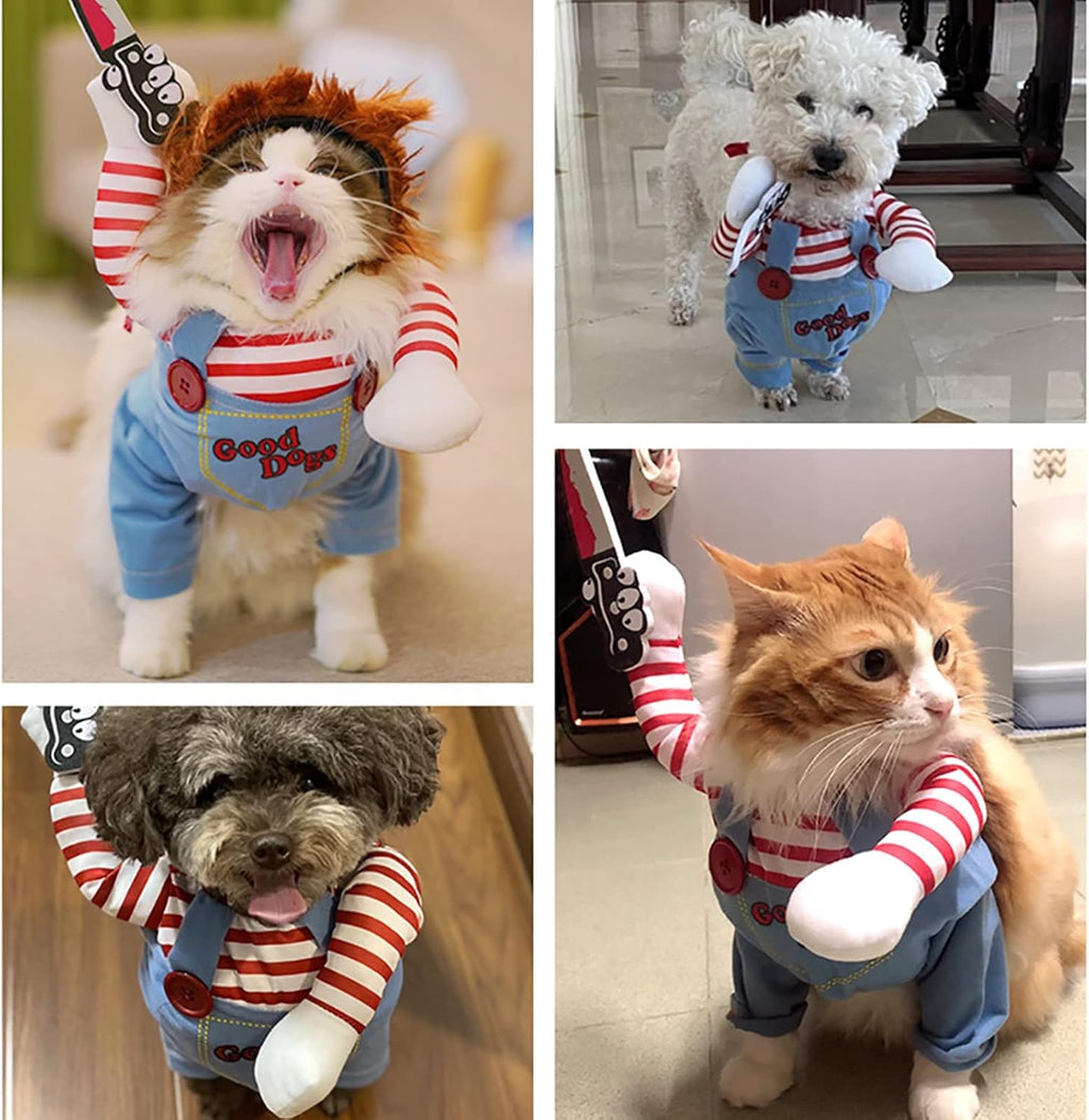 Pet Deadly Doll Dog Costume, Cosplay Halloween Christmas Funny Clothes Party Costume for Small Medium and Large Dogs (Sm