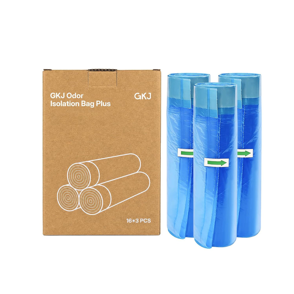 GKJ Cat Litter Refill Bags, 48pcs for Up to 12-Month Supply, Replaced Cat Waste Bags for Litter Trash Can, 7-Layer EVOH 