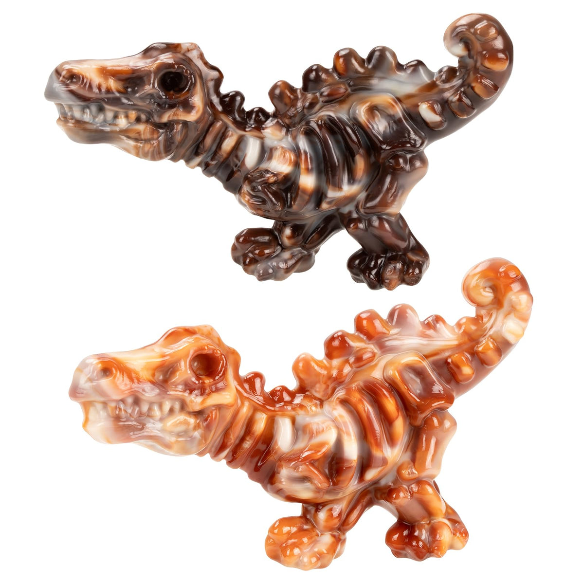 DinoBone 2-Pack Tough Dog Chew Toys for Aggressive Chewers, Rock-Hard Nylon