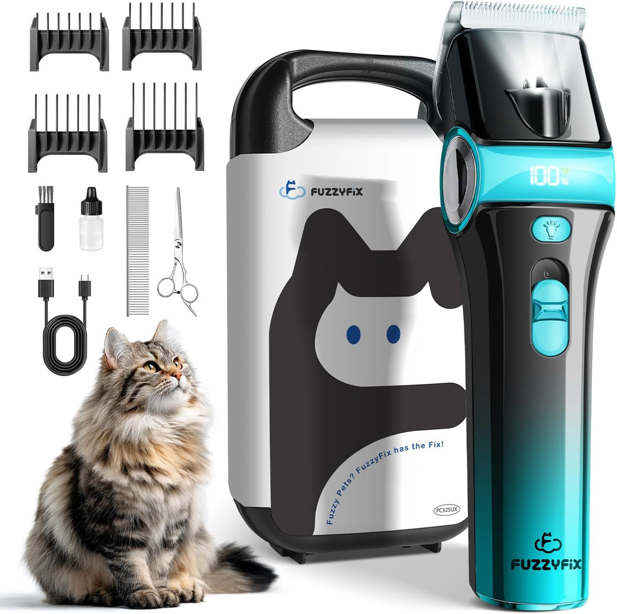 Cat Clippers for Grooming with 5-in-1 Blade Cat Grooming Kit