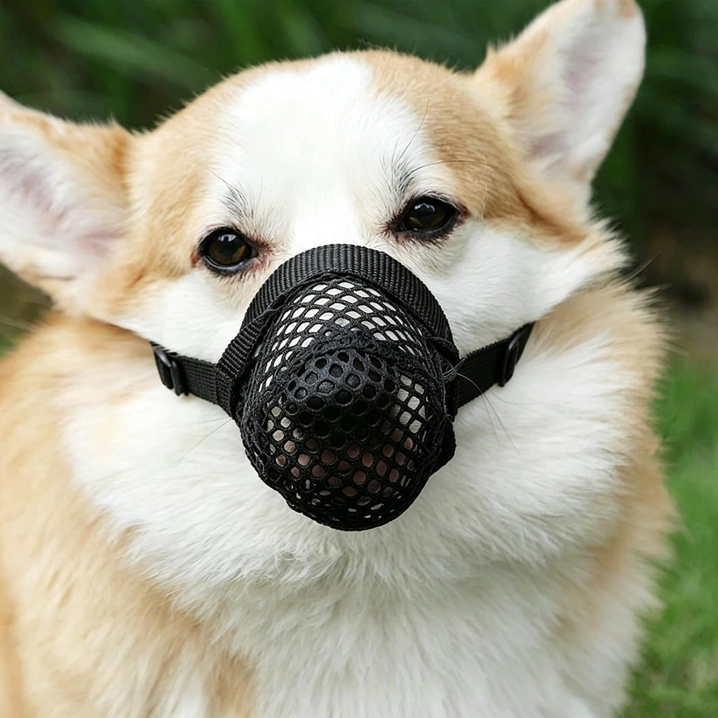 Mesh Dog Muzzle for Small Dogs, Nylon Soft Dog Mouth Cover