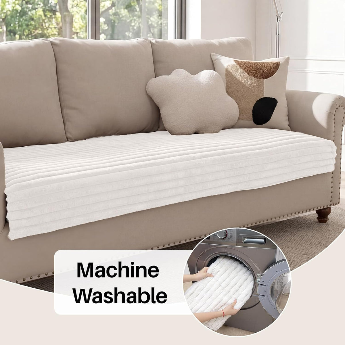 Warmstar Waterproof Couch Cover for Dogs，Fuzzy Pet Couch Covers for Sofa
