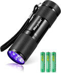 morpilot Mini UV Blacklight Flashlight, 395nm 9 LED Pet Urine Detector