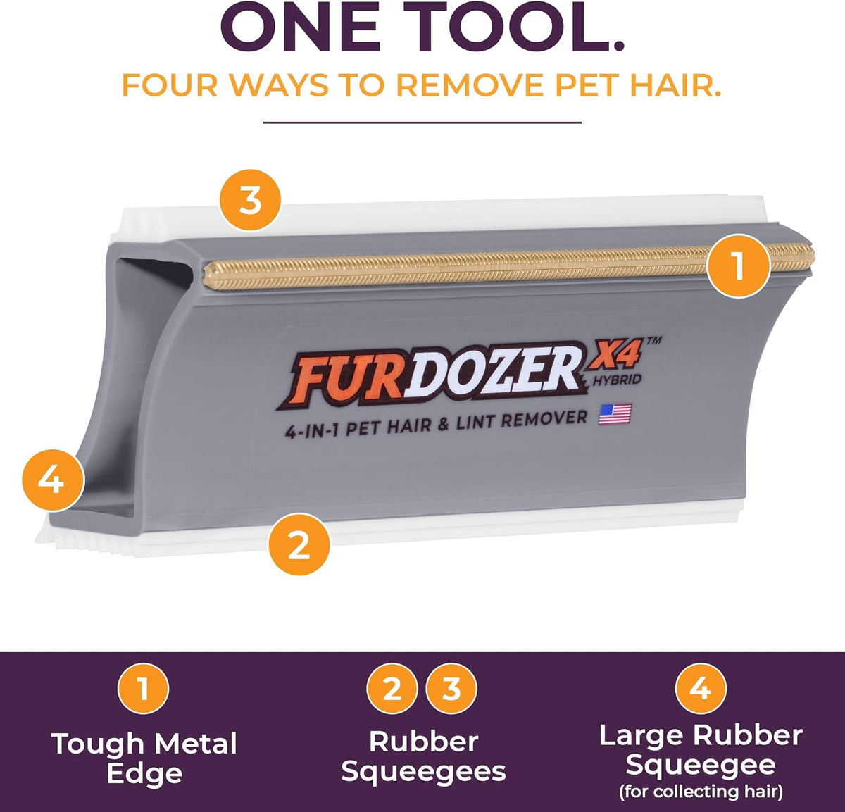 Neater Pet Brands FurDozer X4 Hybrid Pet Hair Remover for Furniture & Car