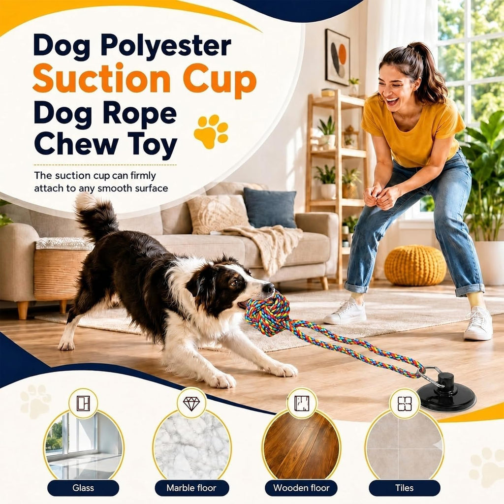 Rocfish Dog Rope Toys for Aggressive Chewers, Strong Suction Base