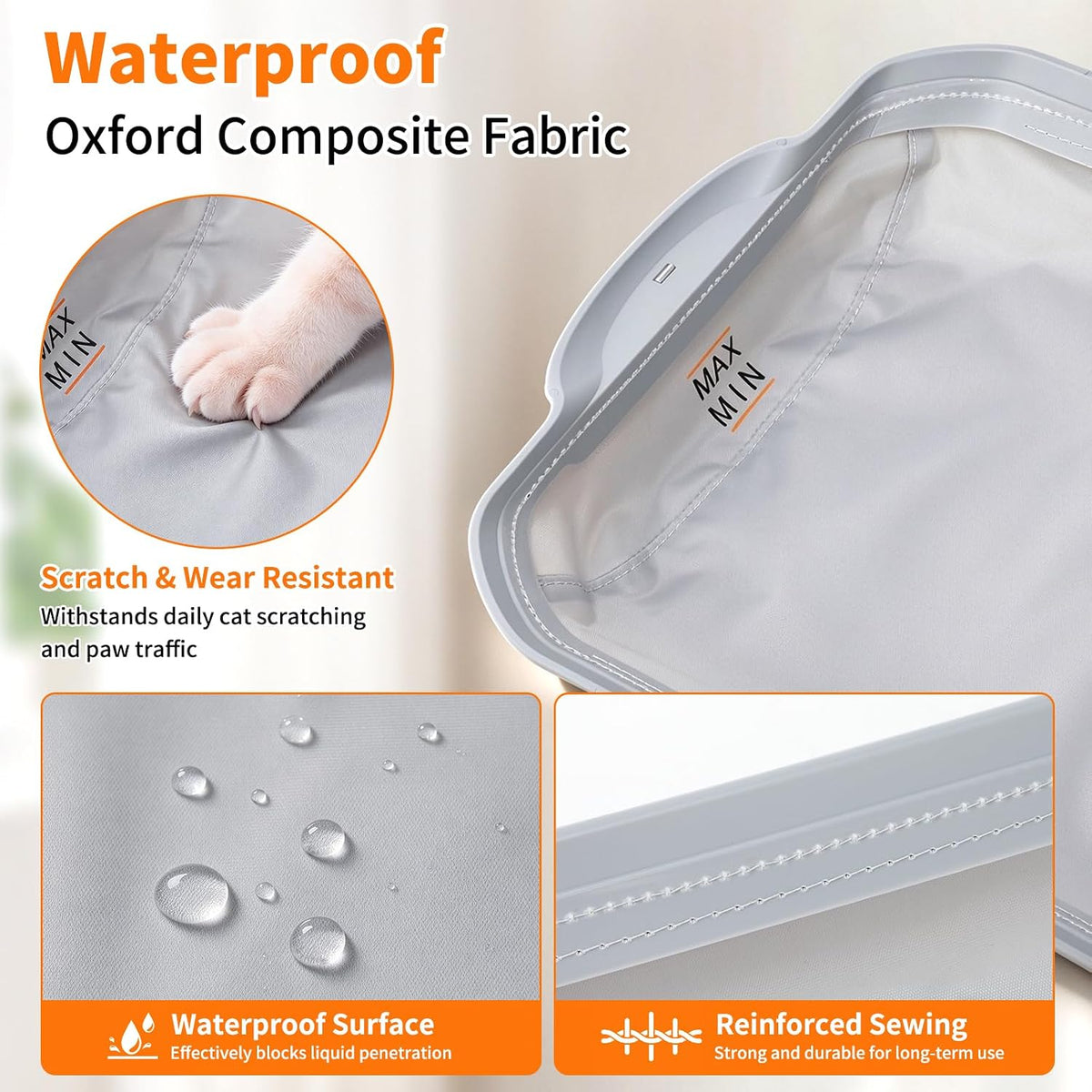 2 Pack Automatic Litter Box Liners, Waterproof Replacement Pads