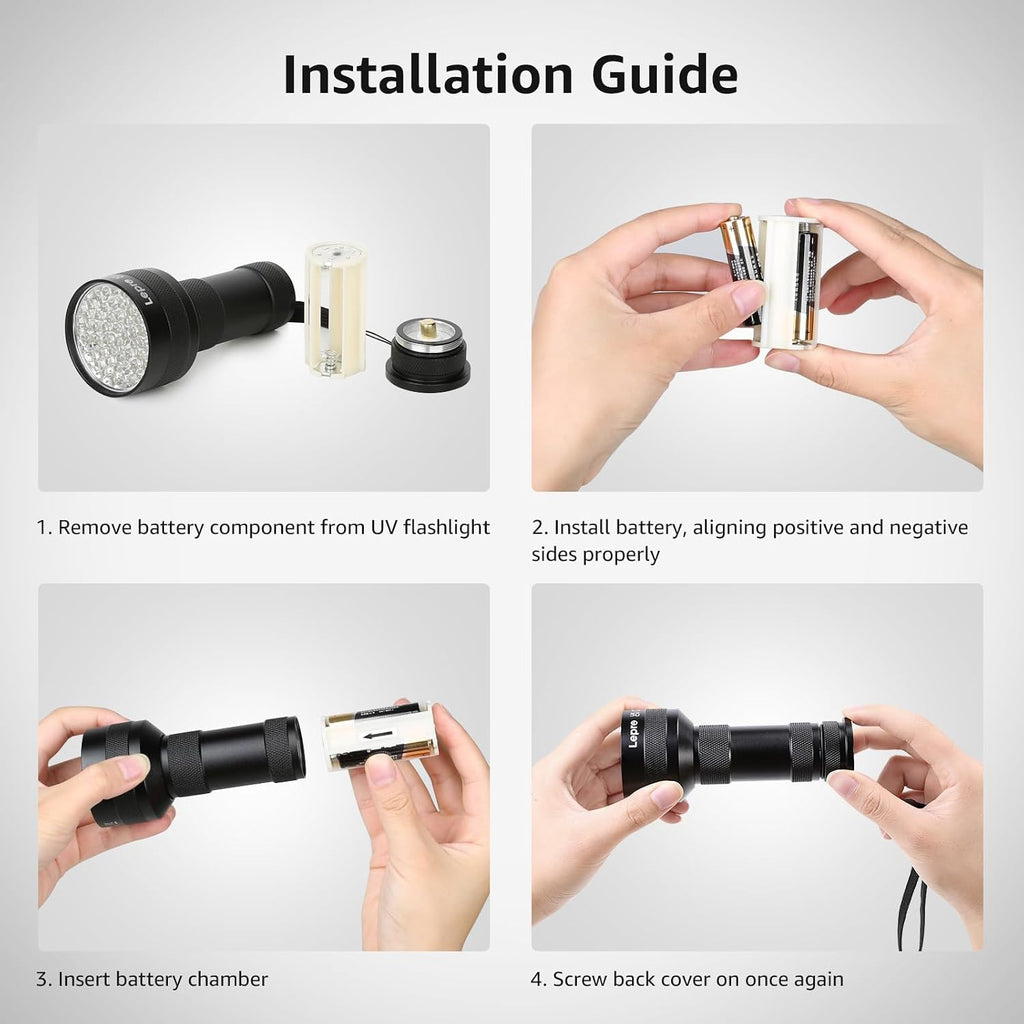 Lepro 51 LED Handheld UV Blacklight, 395nm, Pet Urine Detector