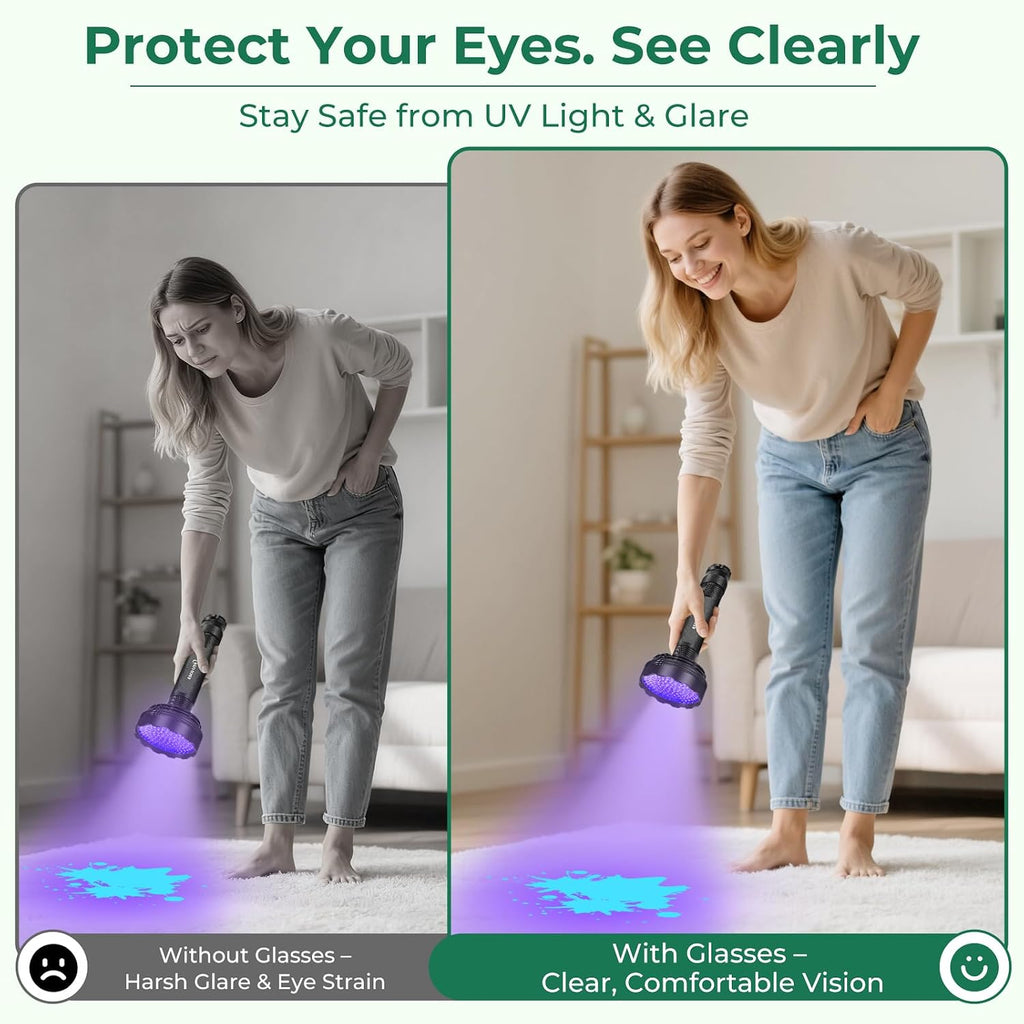 UV Black Light for Pet Urine Detection 128LED for Cat and Dog Urine Stains Carpet Furniture Floor and Home Cleaning