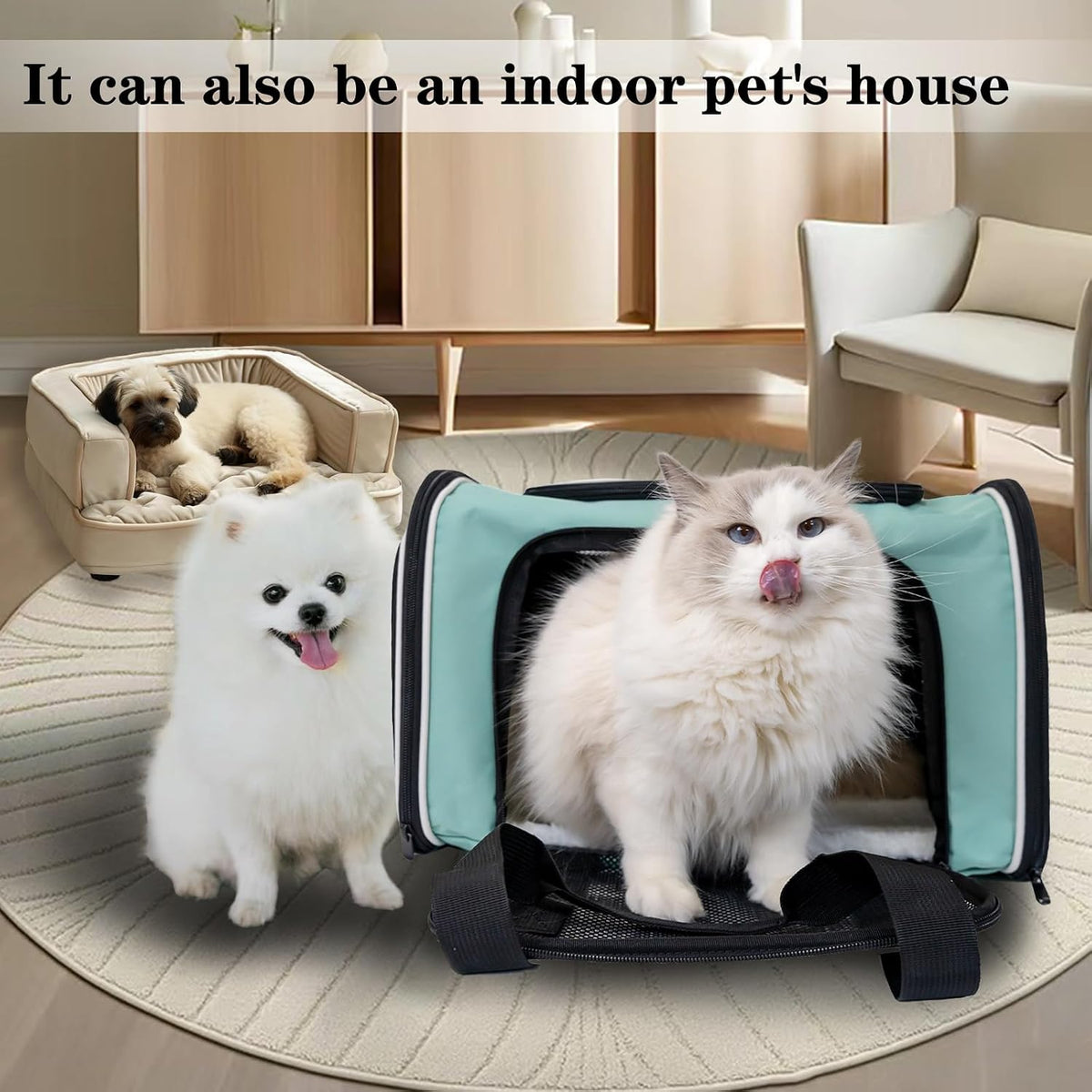 Cat, Dog Carrier for Small Medium Pet Carriers Up to15Lbs, Cats Carrier Soft- Sided Puppy Dogs Bag Portable Foldable Air
