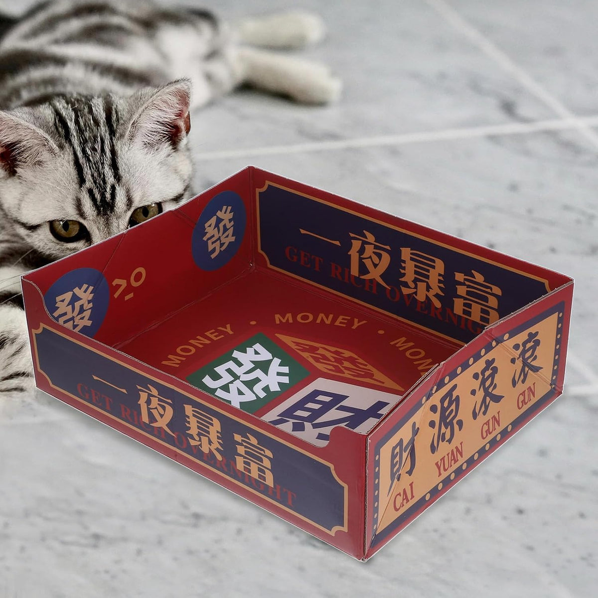 Portable Corrugated Paper Cat Litter Box Open Top Foldable Travel Tray