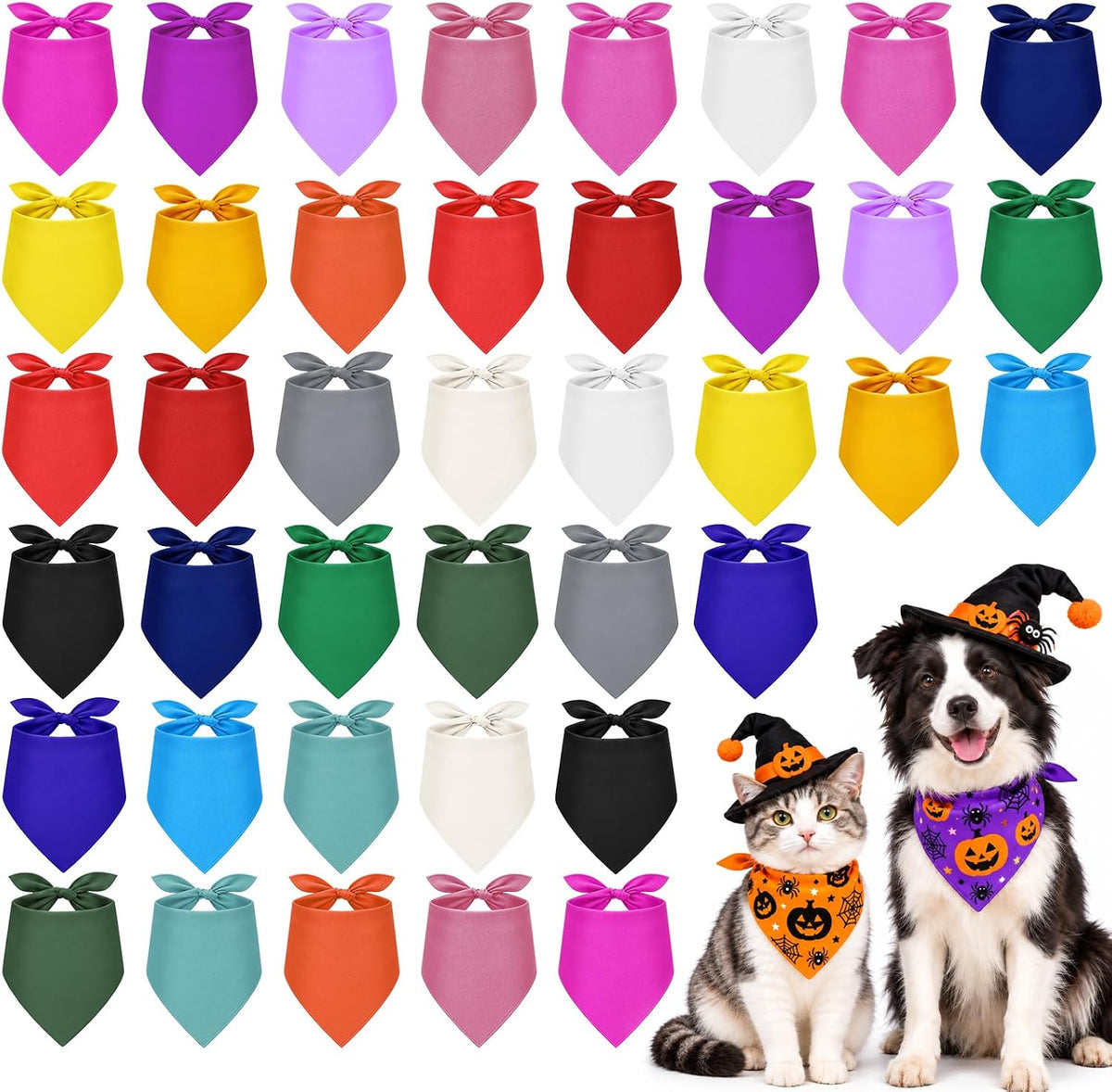 40PCS Dog Bandanas Blank Bulk for Puppy Dogs for Heat Transfer