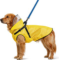 Dog Raincoat: Dog Rain Jacket with Reflective Harness & Removable Hood | Waterproof Dogs Rain Coat Poncho for Large Medi