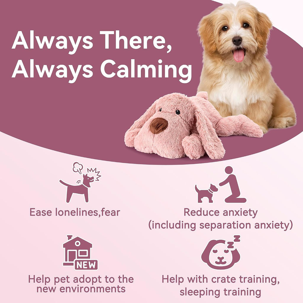 Moropaky Heartbeat Puppy Toy Dog Heartbeat Toy for Anxiety Relief and Calming Aid, Heartbeat Stuffed Animal for Comfort 