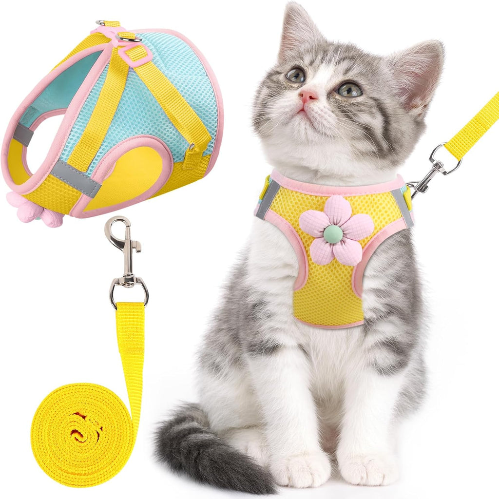 Cat Harness and Leash Set, Escape Proof Soft Vest Walk Pink XS