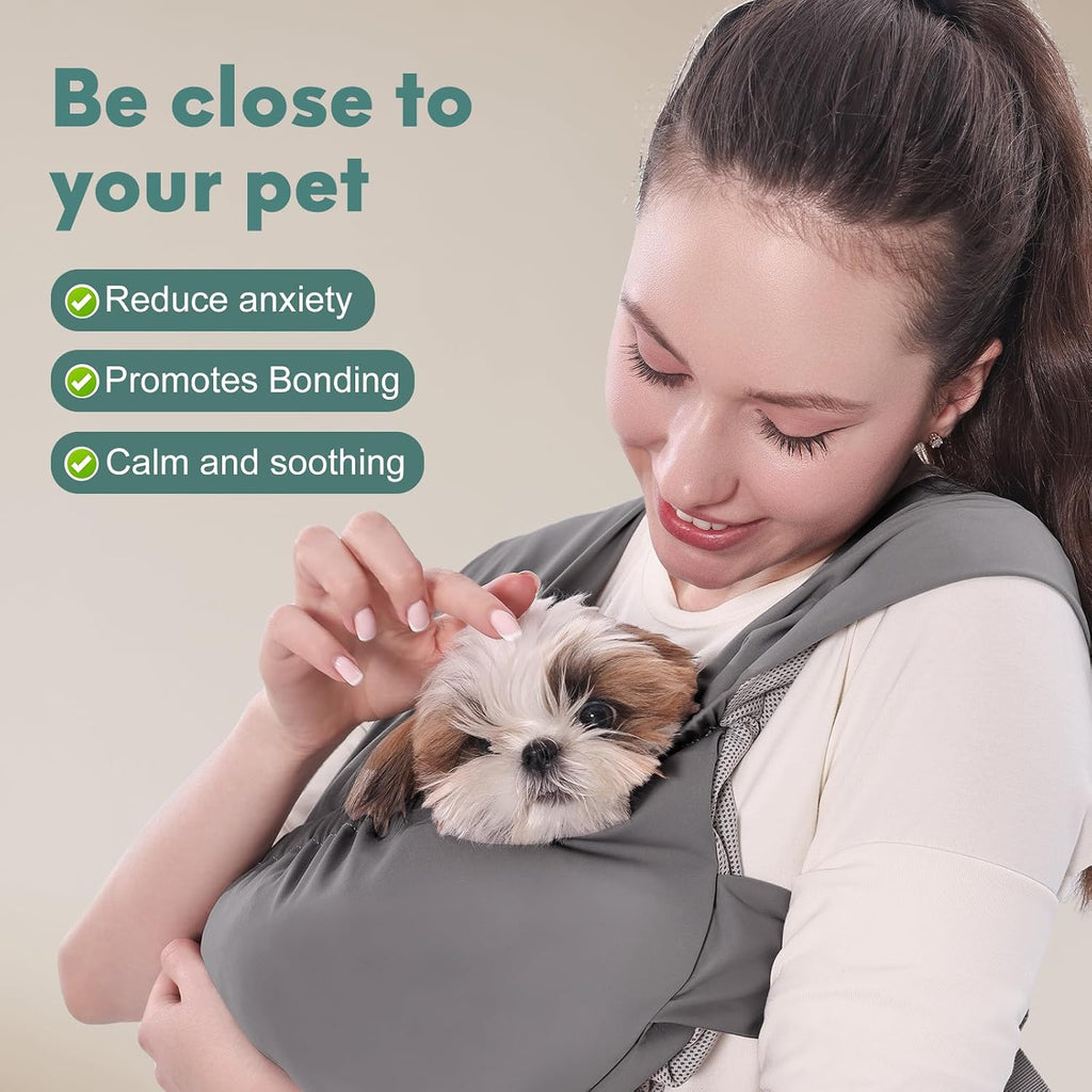 Supet Dog Sling Carrier for Small Pet, Adjustable Hands Free Front Backpack