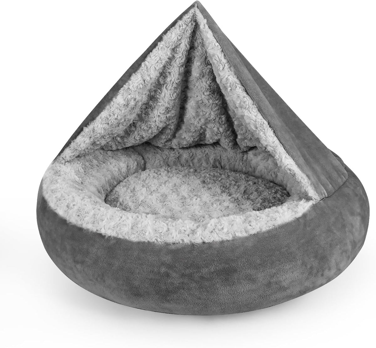 JOEJOY Small Dog Bed Cat Bed with Hooded Blanket, Cozy Cuddler Luxury Puppy Pet Bed, Donut Round Calming Anti-Anxiety Do
