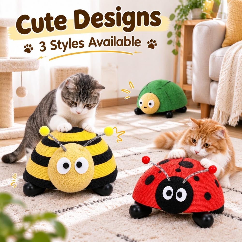 Sisal Cat Scratching Post Small Cat Scratcher for Indoor Cats，Bee