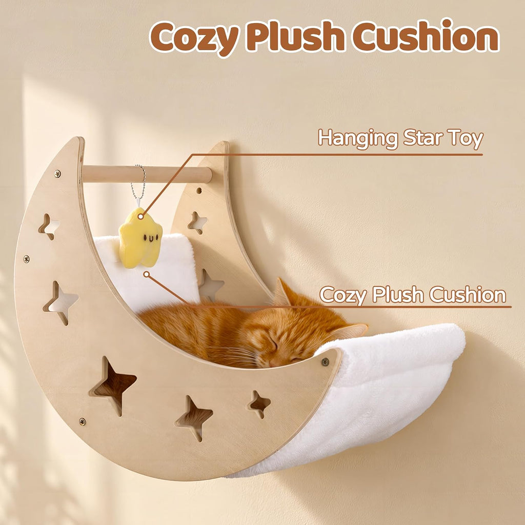 Cat Wall Shelves, Moon & Star Modern Wall-Mounted Cat Furniture