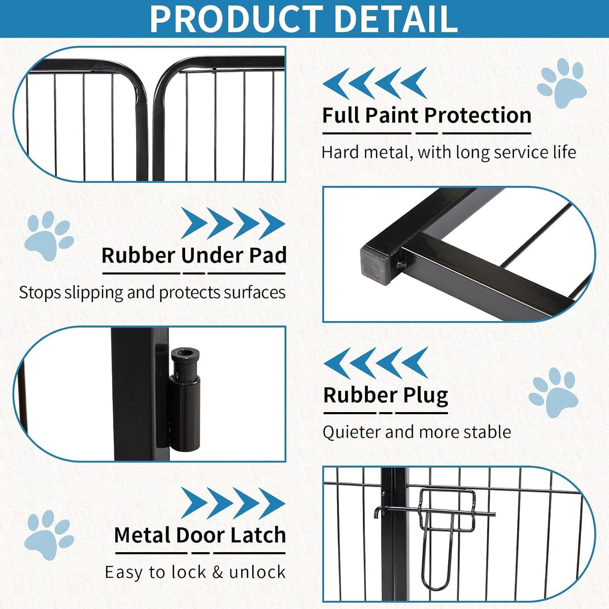 NEWBULIG Dog Playpen Indoor 8 Panels 40 Inch, Metal Outdoor Dog Fence Pen