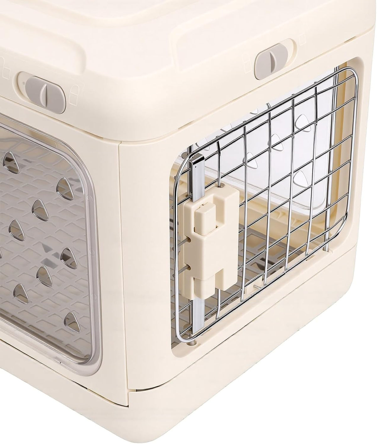 Asixxsix Hard Cat Carrier, Foldable Clear Plastic, Airline Compliant (Mustard)