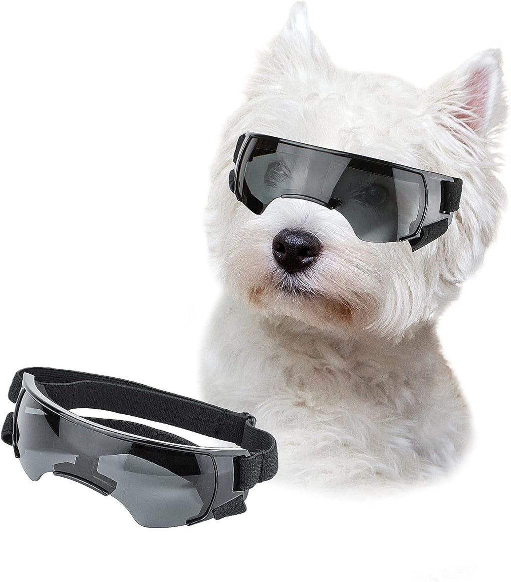 Futuristic Dog Goggles for Small Breed, Tech-Style Pet Eye Glasses, Anti-Fog UV Protection Windproof Dog Sunglasses with
