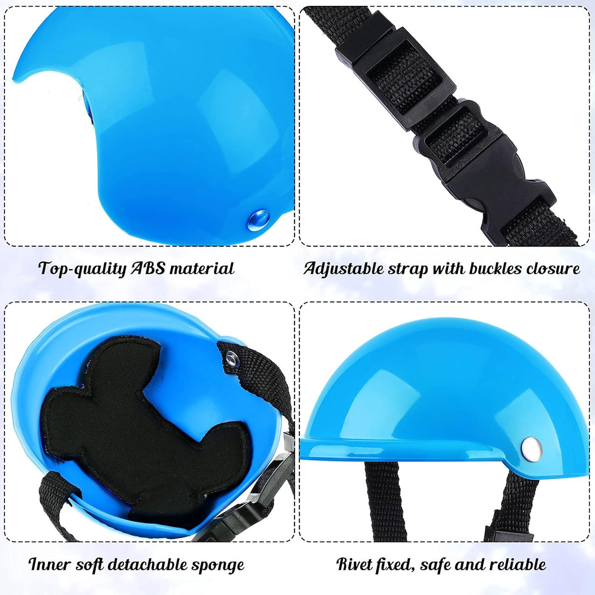 Frienda Dog Helmet and Goggles, UV Protection Doggy Sunglasses and 4 Inch Padded Puppy Motorcycle Helmet Adorable Dog Go