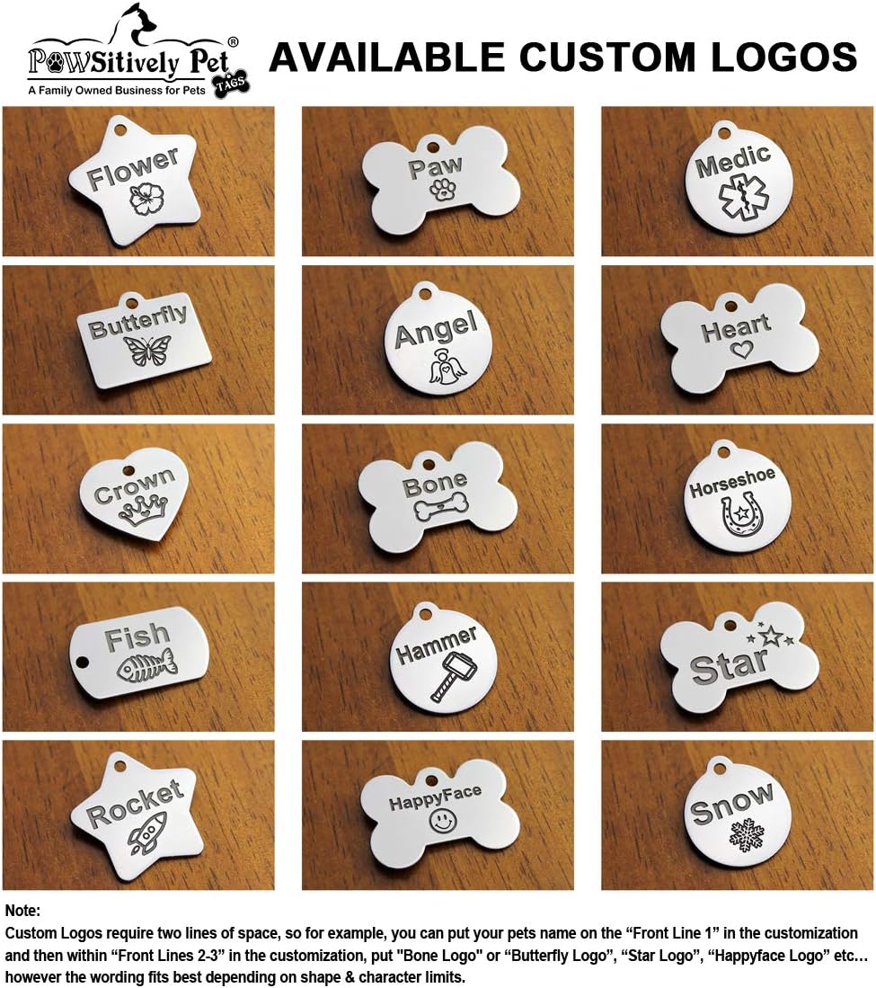 DEEP Engraved Premium Dog & Cat ID Tag – Personalized, Stainless Steel, Long-Lasting Durability - XL Bone 1-1/3"x2 (2-Si