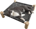 Pozico Cat/Dog Bed Hammock Cat Bed, Wooden Dog Elevated Indoor Outdoor Beds, Raised Cat Cots Furniture Pet Bed Puppy Bed