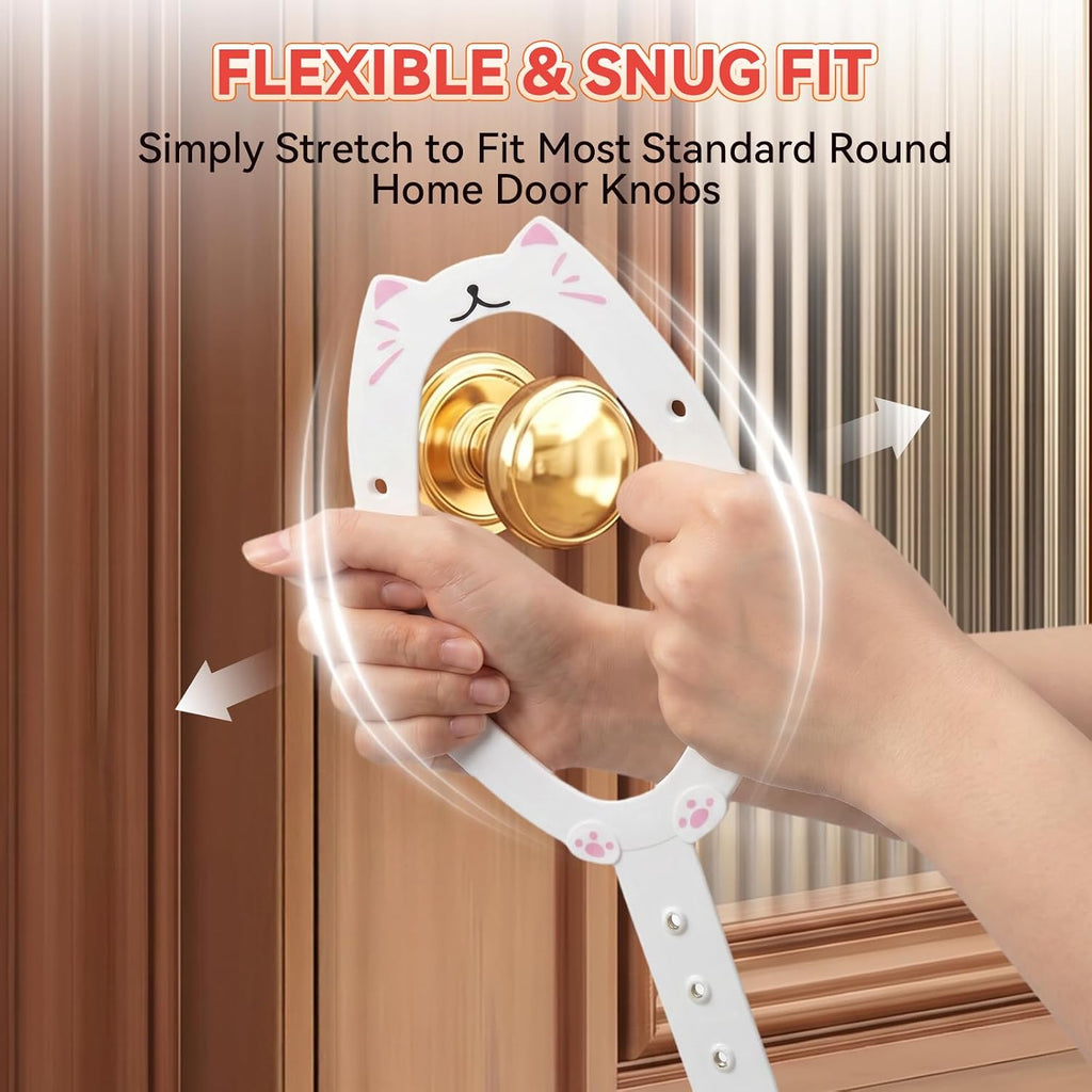 TGIOW Cat Door Latch with Stabilizer, Keep Door Open 2.5-6.5", 2Pcs, White