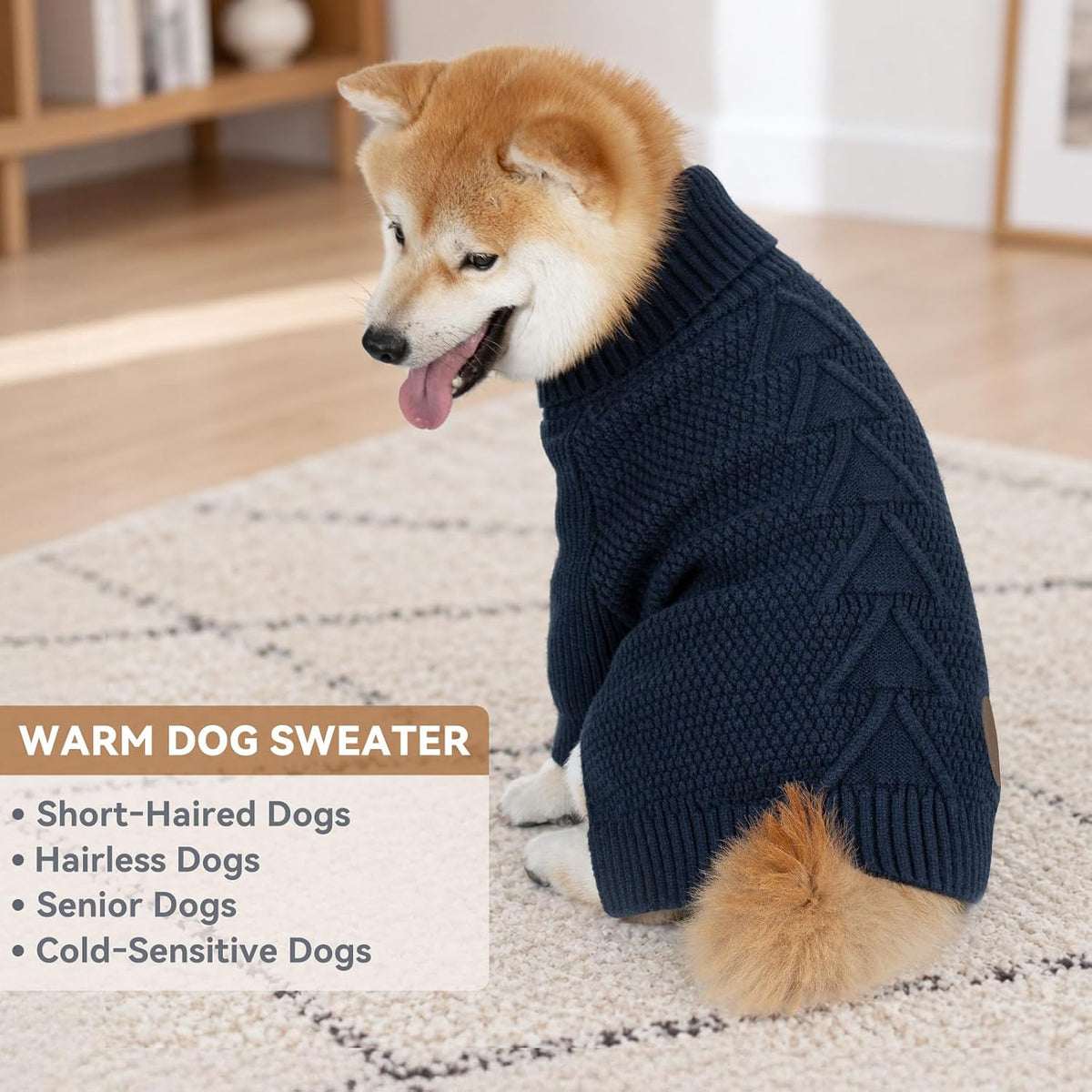 Dog Sweater Long Sleeve Warm Knit Sweaters for Small Dogs Cats Boy