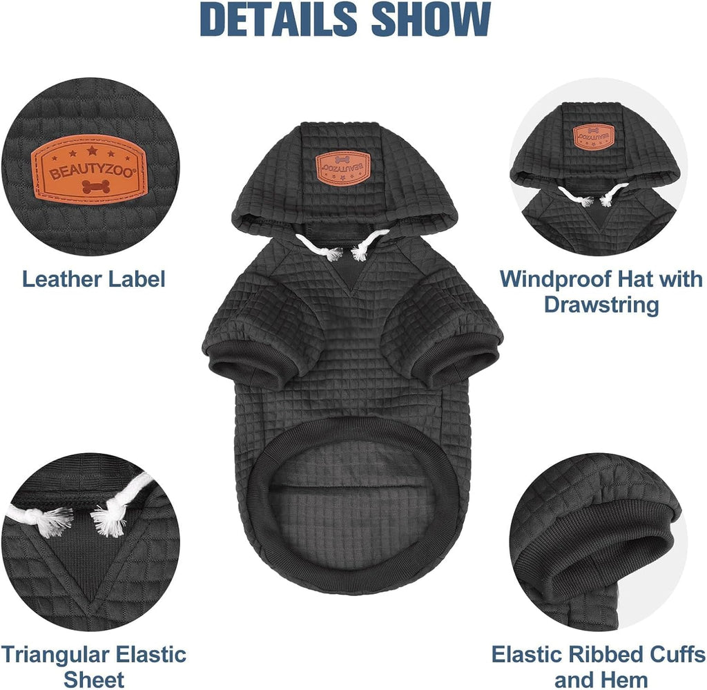 Dog Hoodies Sweater for Medium Dogs, Waffle‑Like Laminated Coat