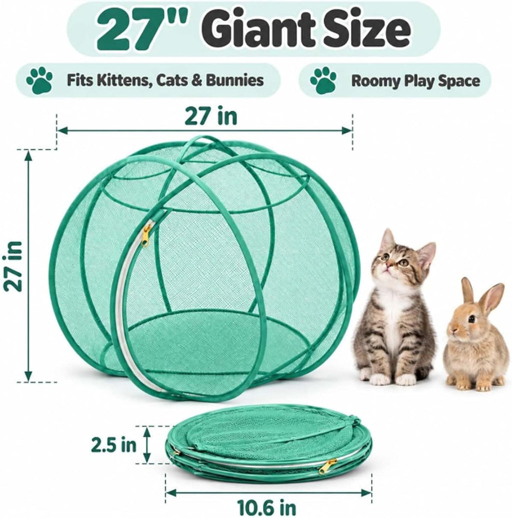 Pop Up Catio Outdoor Cat,Hamster Ball for Cats,360°Panoramic Rolling