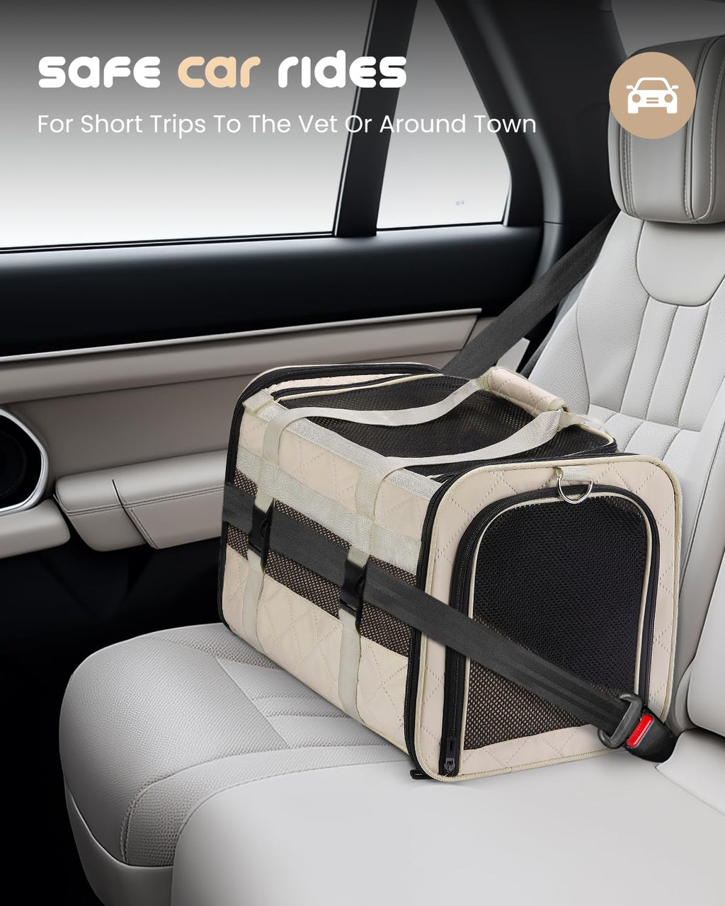 MIDOG Soft Cat Carrier Airline Approved, Expandable for Cats Up to 15lbs